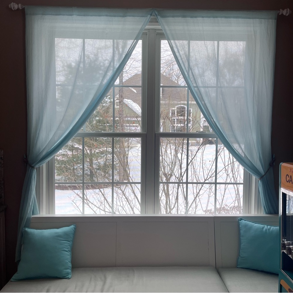 Sheer Blue Green Curtains